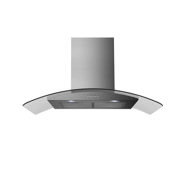 Midea 90cm Canopy Rangehood Curved Glass And Stainless Steel